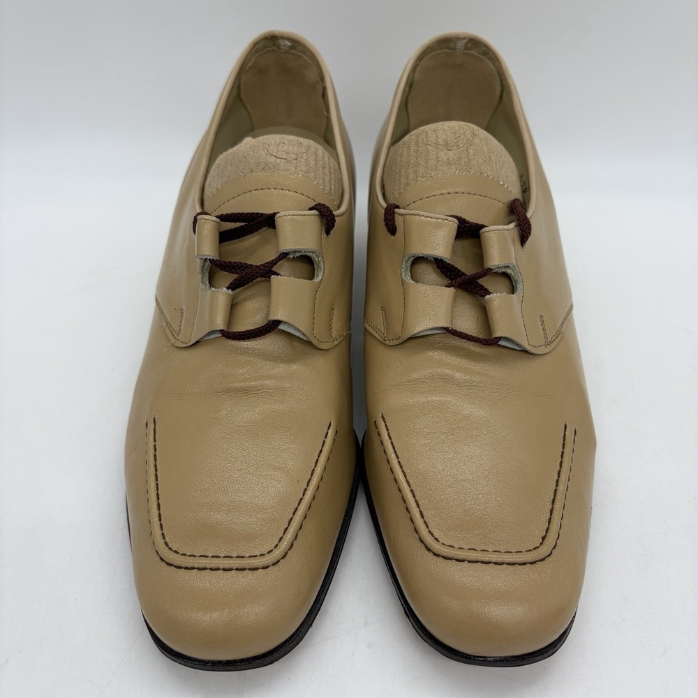 Vtg FSP Shoes Musebeck Womens 6.5 C/A Oxford Pumps Comfort Flex Taupe Leather US - Picture 3 of 11
